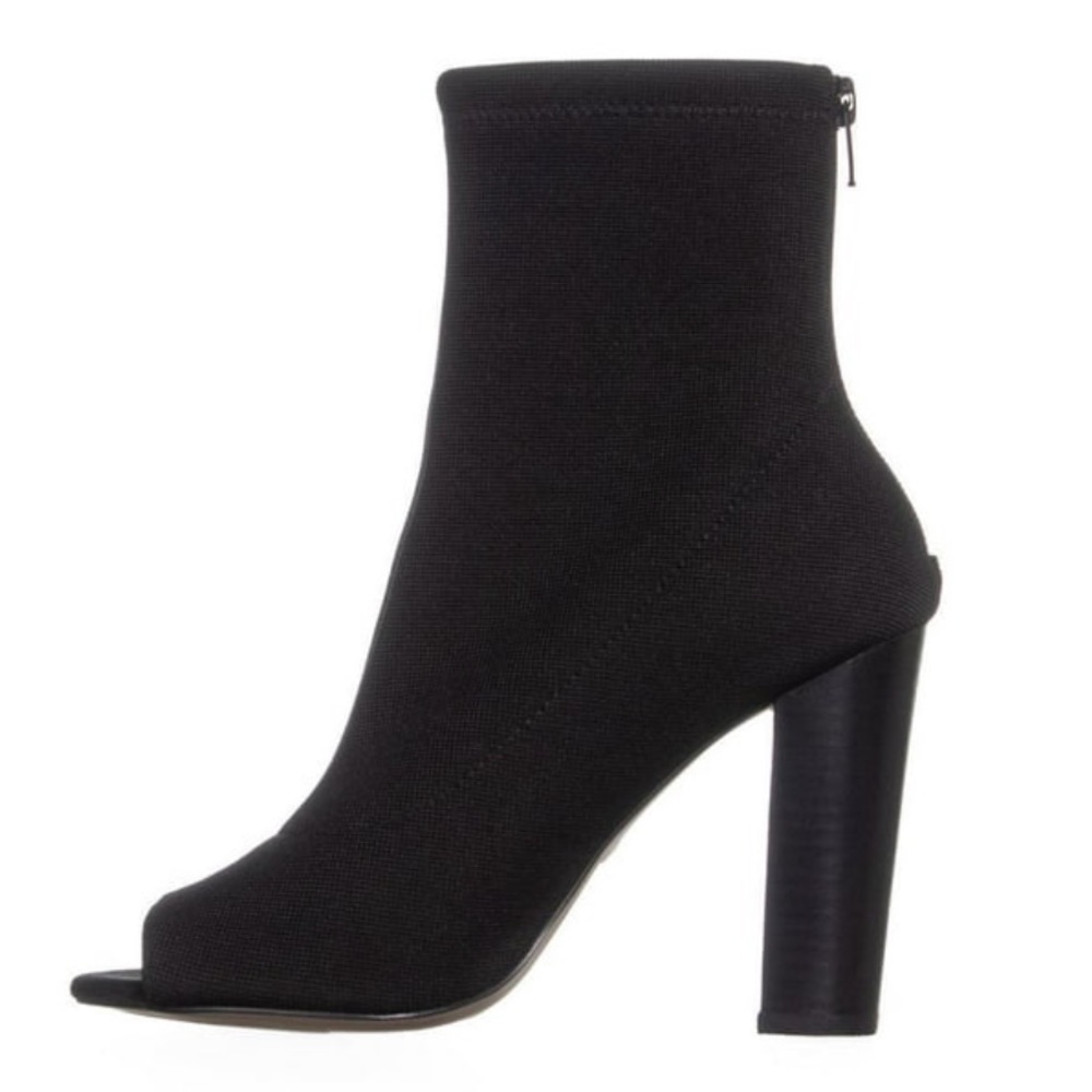 NIB Aldo Loviradda Black Fabric Open Toe Heel Ankle Boots